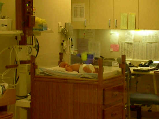 Elliott catching a few Zs in the neonatal nursery....